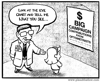 Cartoon: Kindergarten Eye Exams
