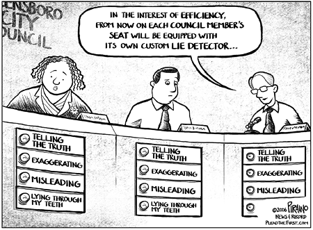 Cartoon: Lie Detector Test